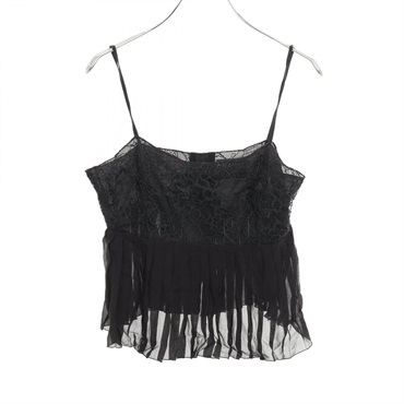 CHANEL race camisole P22096W03225 silk Black Used Women #40 COCO CC