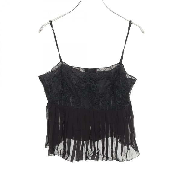 CHANEL race camisole P22096W03225 silk Black Used Women #40 COCO CC