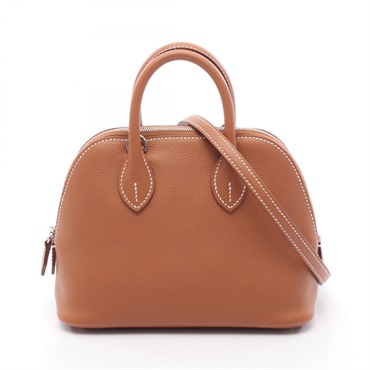 HERMES Bolide 1923 Mini Shoulder Handbag K Evercolor leather Brown Women
