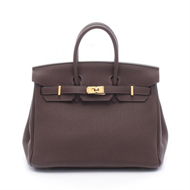 HERMES Birkin 25 Handbag D Togo leather Brown Chocolat Used Women GHW