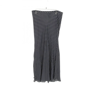 CELINE Skirt 12 232 2964 silk Navy White Used Women size 40