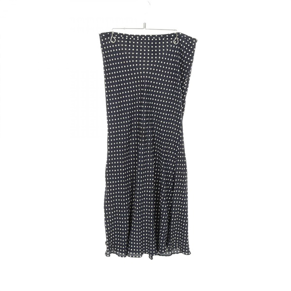 CELINE Skirt 12 232 2964 silk Navy White Used Women size 40