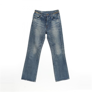 CELINE Logo Chain Denim pants cotton Blue Used Women size 27