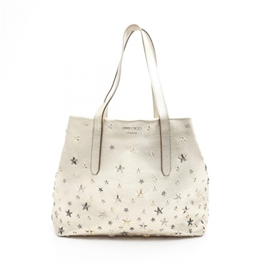 JIMMY CHOO SOFIA M Sofia Shoulder Tote Bag leather Gold Used Women