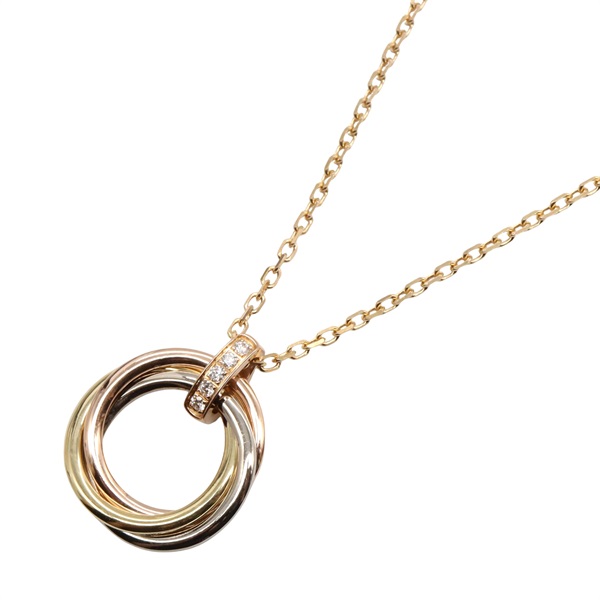 CARTIER Trinity diamond necklace 18KYG 18KWG 18KRG Three gold Used women pendant