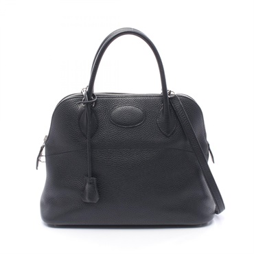 HERMES Bolide31 Shoulder Handbag Clemence leather Black Used Women X SHW