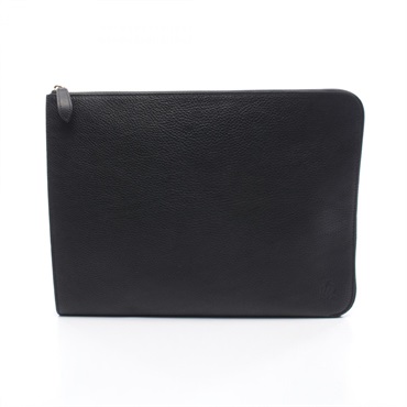 Dunhill Business clutch bag leather Black Used mens
