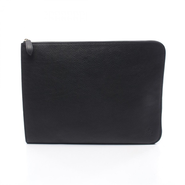 Dunhill Business clutch bag leather Black Used mens
