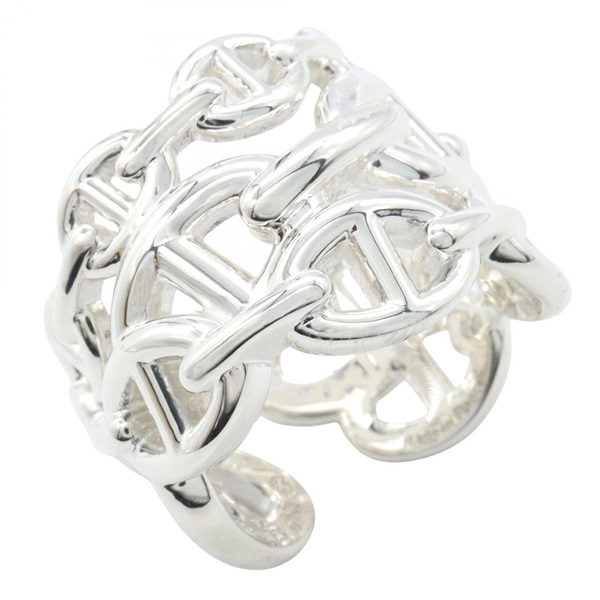 HERMES Chaine dancre Enchainee GM Ring Silver925 Used women US size 7.5 #55