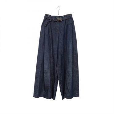CHANEL Denim pants cotton Blue Used Women #36 COCO CC