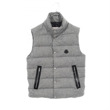 MONCLER HERNIAIRE Down vest wool Black White Size 2 Used mens