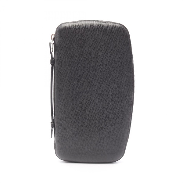LOUIS VUITTON Atoll Taiga Ardoise Around Long Wallet M30652 leather Black Used