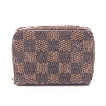 LOUIS VUITTON Zip around coin purse N63070 Damier canas Brown Ebene Used unisex