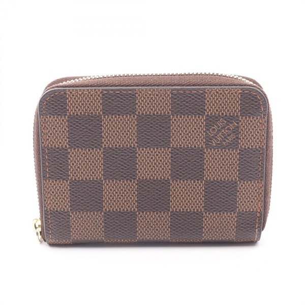 LOUIS VUITTON Zip around coin purse N63070 Damier canas Brown Ebene Used unisex