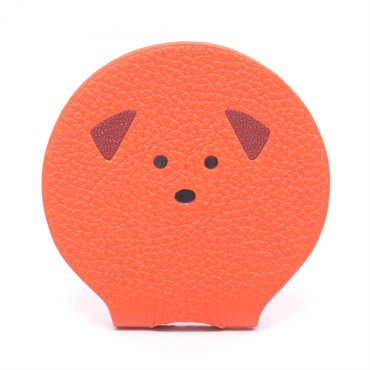 HERMES Petit H Pocket Mirror H1564328 Clemence leather Orange women