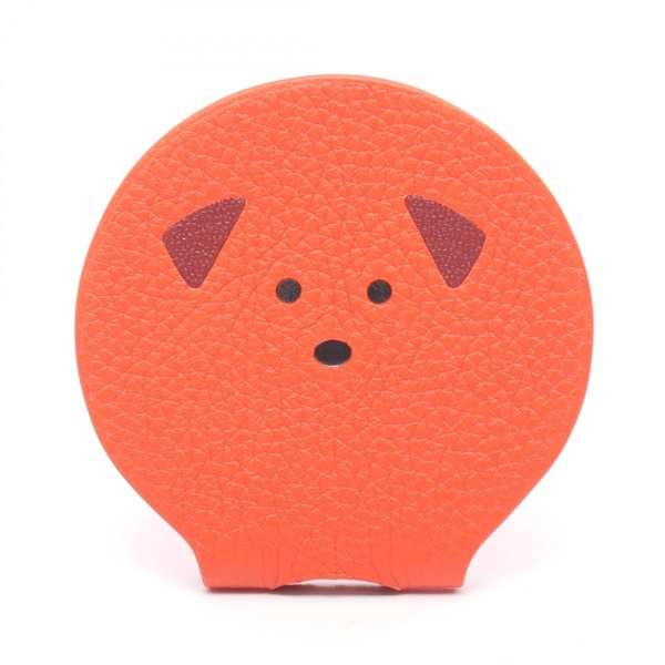HERMES Petit H Pocket Mirror H1564328 Clemence leather Orange women