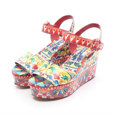 DOLCE & GABBANA Sandals Patent leather Red Multicolor Size 36 Used Women