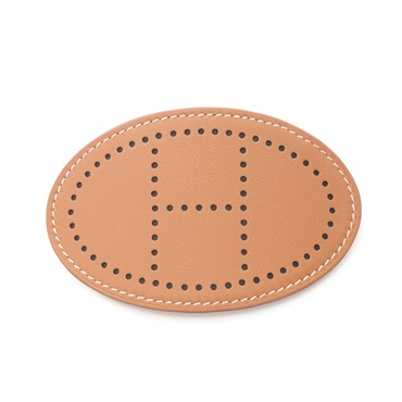 HERMES Evelyne Hair pin clip accessoiry Swift leather Brown Used Women