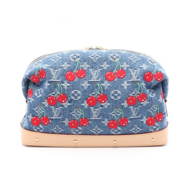 LOUIS VUITTON x Takashi Murakami Cosmetics Pouch M13893 Monogram Cherry denim LV