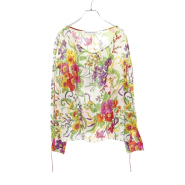 BALENCIAGA T-shirt 479993 silk Nylon White Multicolor Used Women size 36