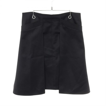 CHANEL COCO Mark skirt P29386V19488 wool Black Used Women #36 CC