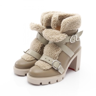 Christian Louboutin POLE CHIC Boots leather Shearling/Mouton Beige #36  Women