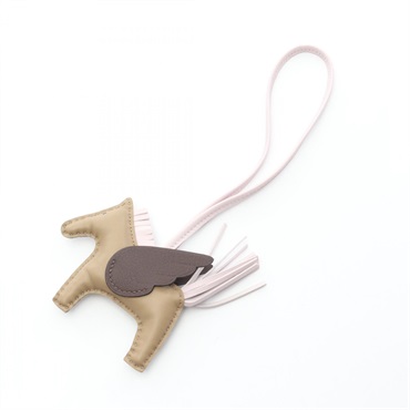 HERMES Rodeo Pegasus PM charm Swift leather Agneau milo Beige Pink Beige used B