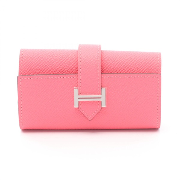 HERMES Bearn 4 key case holder Epsom leather Pink Rose azalee Used Women U SHW