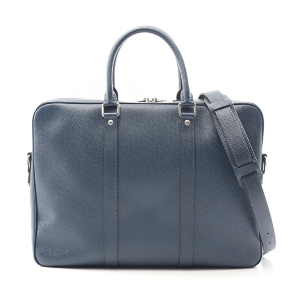 LOUIS VUITTON Porte Documant Voyage PM Business bag M30639 Taiga leather Blue LV