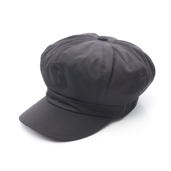 PRADA casquette newsboy cap Nylon Black Used unisex #M