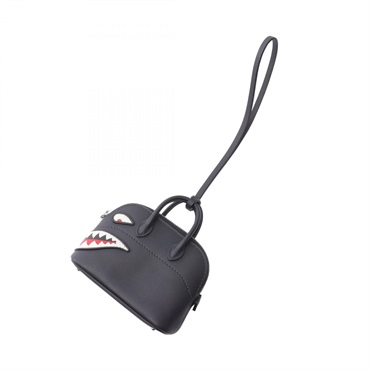 HERMES Bolide Shark charm W Swift leather Navy unisex SHW