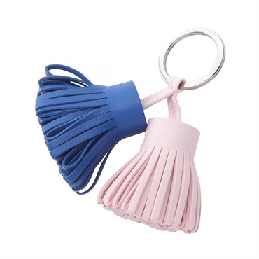 HERMES Carmen Unodos charm Agneau milo leather Blue Pink Blue de malte Used SHW
