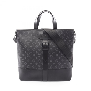 LOUIS VUITTON Saumur Shoulder Tote Bag M45914 Monogram eclipse canvas Black Used