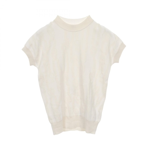 HERMES Parfroy Remix knitwear silk Rayon cotton White Used Women size 34