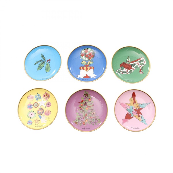 TIFFANY＆CO Andy Warhol Christmas Mini Plate Tableware Pottery multicolor Used