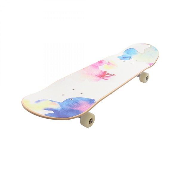 LOUIS VUITTON Skateboard Monogram Watercolor GI0622 Wood White Used unisex