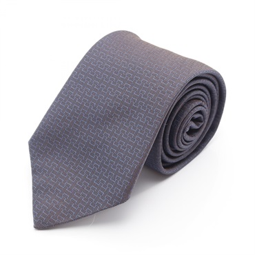 HERMES Pour LE SAUT2012 Neck tie Silk Navy Brown Used mens