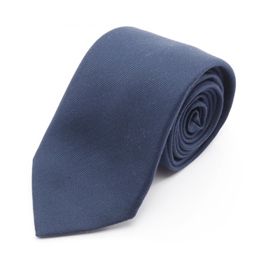 HERMES Neck Tie silk Navy Used mens