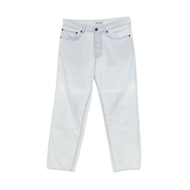 Miu Miu 5-pocket chambray denim jeans cotton Blue Used Women #25