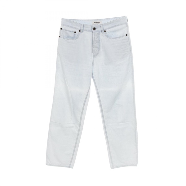 Miu Miu 5-pocket chambray denim jeans cotton Blue Used Women #25