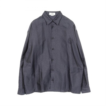 HERMES Long sleeve shirt silk Navy Used mens size 39