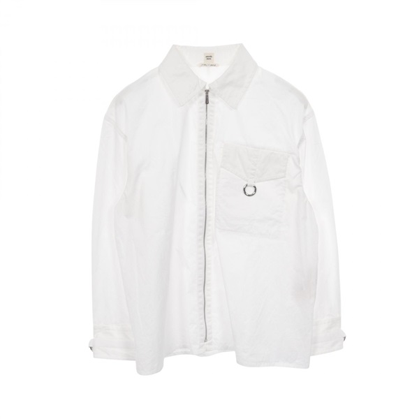 HERMES Sellier button Long sleeve shirt cotton White Used Women size 34