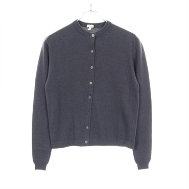 HERMES Sellier Button cardigan knitwear cashmere Navy Used Women size L