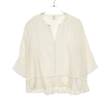 HERMES Blouse Shirts tops silk cotton White Used Women size 34