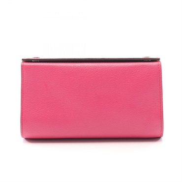 HERMES Karo PM Pouch Chevre leather Pink Rose shocking Used Women J SHW