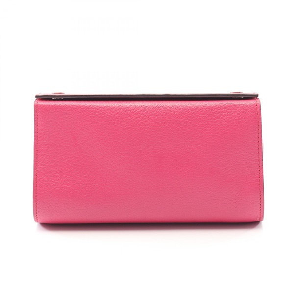 HERMES Karo PM Pouch Chevre leather Pink Rose shocking Used Women J SHW