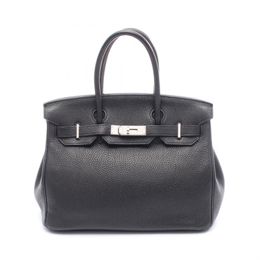 HERMES Birkin 30 Handbag Togo leather N Black SHW Used Women