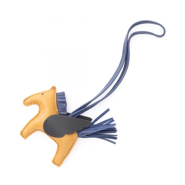 HERMES Rodeo Pegasus PM charm Agneau milo leather Beige Blue Used Women U