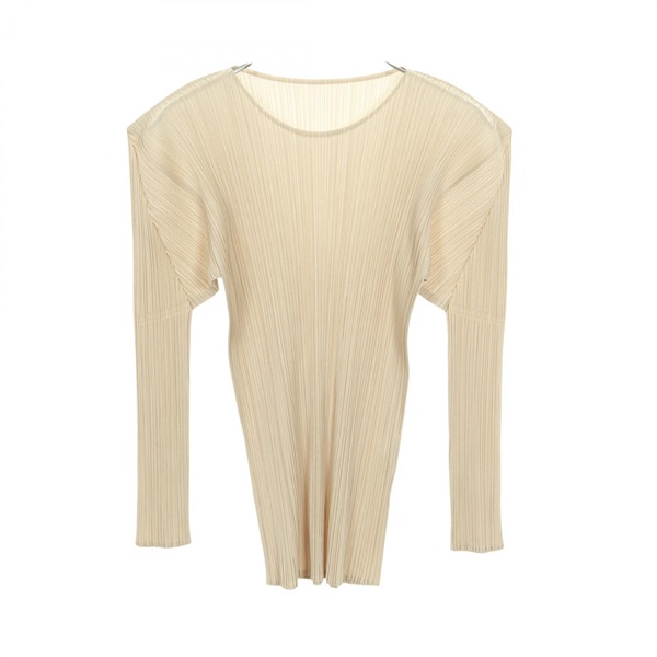 PLEATS PLEASE Pleated T-shirt #3 long sleeves polyester Beige Used Women
