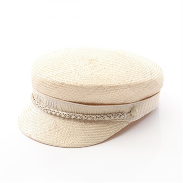 Christian Dior travel cap casquette hats 62cm straw Beige Used Women